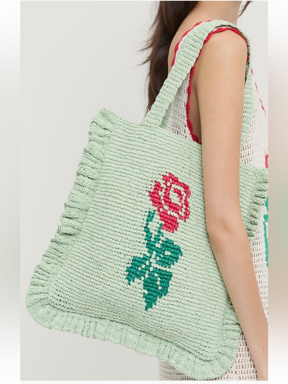 Loeffler Randall Justine Raffia Ruffle
Tote Bag
